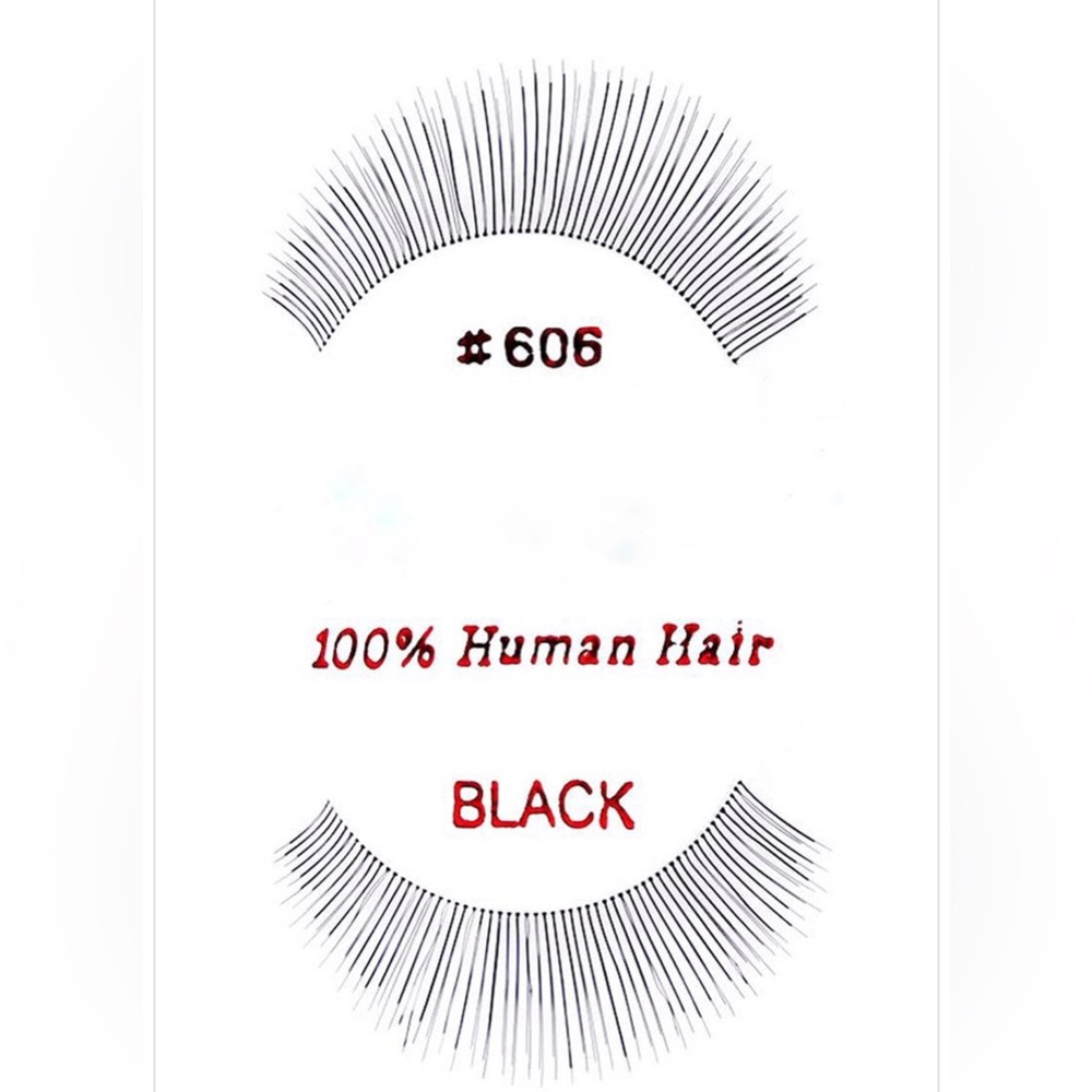 NEW Christina 100% Real Human Hair Natural Look Comfy Black False Eyelashes 606